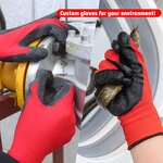Work Gloves Manufacturer - OEM Logo Custom 13 Gauge Nylon Latex Crinkle Coated