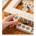 Chinese Mahjong Tiles Manufacturer - 144pcs High-Density PVC with Red Green Patterns for Gatherings