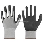Nitrile Coated Gloves Manufacturer - 15 Gauge Seamless Grey Nylon Spandex Sandy Palm