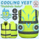 Cooling Vest Manufacturer - Summer Sleeveless Zip-Up Dual Fan 3-Speed Adjustable for Construction