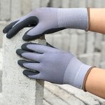 Outdoor Safety Gloves Manufacturer - Durable Nylon Spandex Nitrile Sandy Coated for Labor