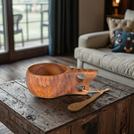 Wooden Coffee Mug Manufacturer - Walnut Acacia Creative Modern Design Handle for Business Gifts