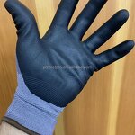 Work Gloves Manufacturer - High Flexibility 15 Gauge Grey Nylon Spandex Foam Anti Slip