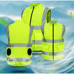 Cooling Vest Manufacturer - Summer Sleeveless Zip-Up Dual Fan 3-Speed Adjustable for Construction