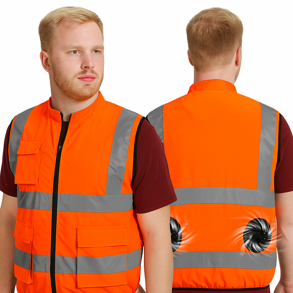 Cooling Vest Manufacturer - New Arrival Unisex Reflective Stripe 360° Air Supply Fans
