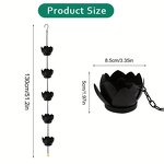 Rain Chain Manufacturer - Decorative 51 Inch Metal Patio Drainage Lotus Flower for Gutters