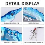 Shrimp Lure Manufacturer - Zinc Alloy 7g with Hooks Hard Bait for Freshwater Saltwater Fishing