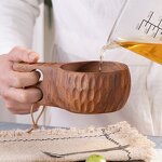Wooden Coffee Mug Manufacturer - Walnut Acacia Creative Modern Design Handle for Business Gifts