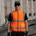 Cooling Vest Manufacturer - Summer Sleeveless Zip-Up Dual Fan 3-Speed Adjustable for Construction