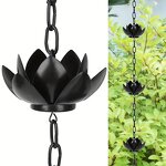 Rain Chain Manufacturer - Decorative 51 Inch Metal Patio Drainage Lotus Flower for Gutters