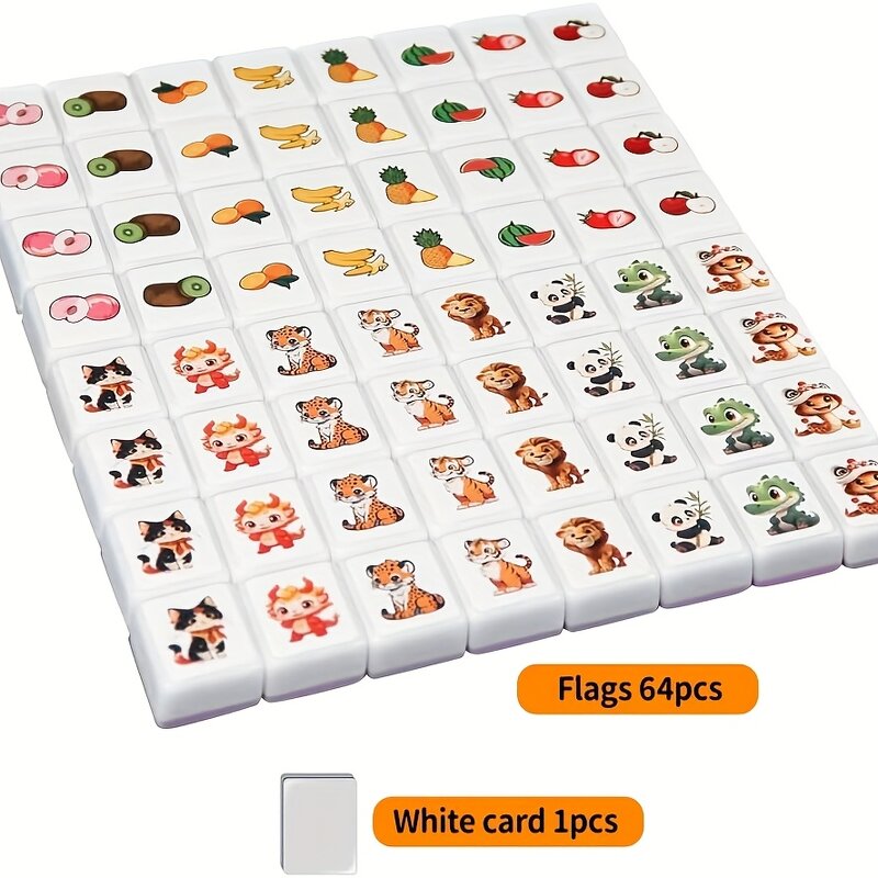 Tabletop Game Set Manufacturer - 65pcs Themed Mini Durable Portable Mahjong Tiles for Party