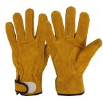Leather Work Gloves Manufacturer - Cheap Cow Split Leather Yellow Tough Mens Wholesale