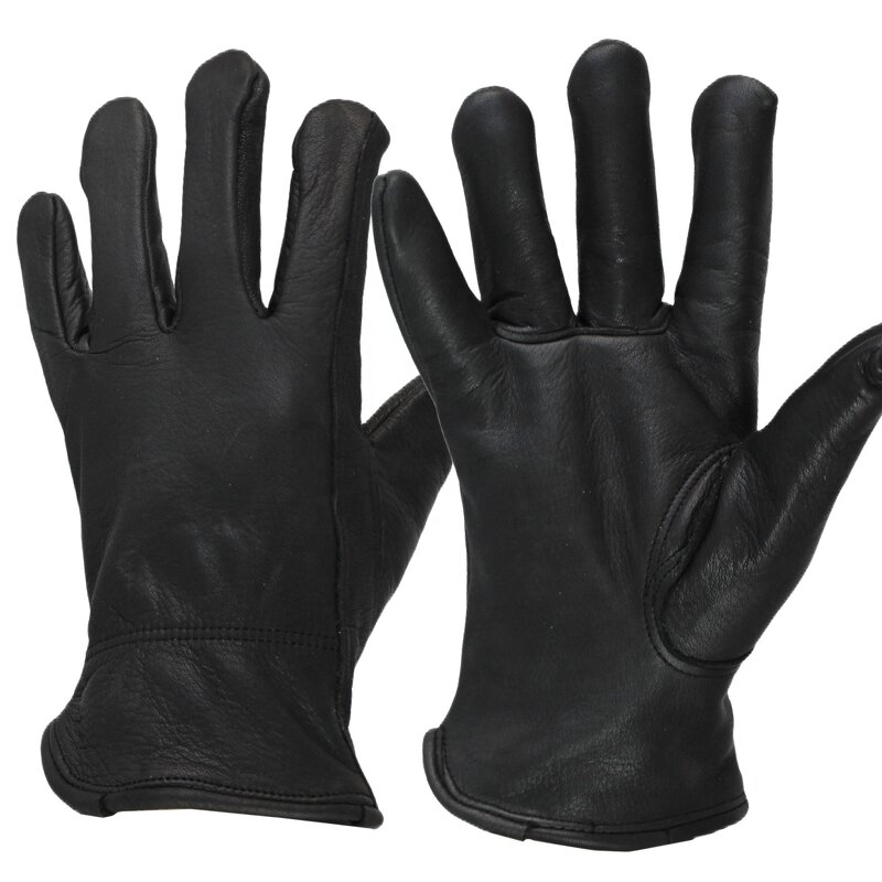 Leather Work Gloves Manufacturer - Wholesale Black Grain Cowhide Working Glove