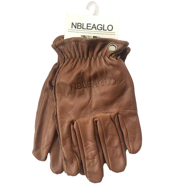 Leather Safety Gloves Manufacturer - Wholesale Black Cowhide for Camping Riding Driving