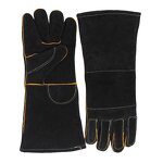 Welding Gloves Manufacturer - Custom Logo Fire Resistant Black Cow Split Leather Tig