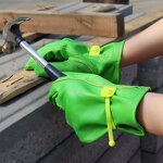 Leather Gardening Gloves Manufacturer - Green Cowhide Labor Protection Outdoor Construction