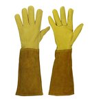 Gardening Gloves Manufacturer - Premium Cow Grain Leather Long for Thorny Bushes Cacti