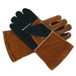 Welding Gloves Manufacturer - Brown Cow Split Leather Double Palm Heat Resistant Safety