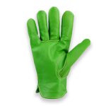 Leather Gardening Gloves Manufacturer - Green Cowhide Labor Protection Outdoor Construction