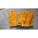 Leather Work Gloves Manufacturer - Cheap Cow Split Leather Yellow Tough Mens Wholesale
