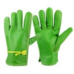 Leather Gardening Gloves Manufacturer - Green Cowhide Labor Protection Outdoor Construction
