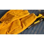 Leather Work Gloves Manufacturer - Cheap Cow Split Leather Yellow Tough Mens Wholesale