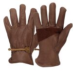 Leather Work Gloves Manufacturer - Wholesale Bulk Brown Grain Cowhide Working Glove