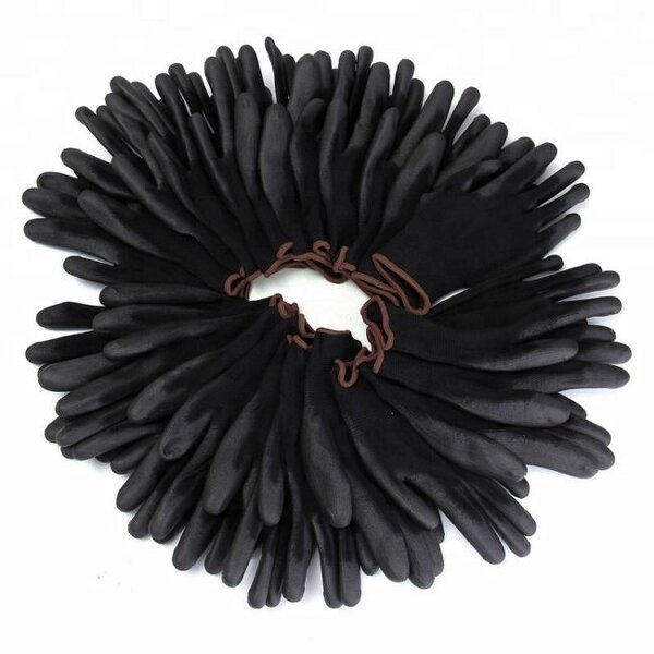 PU Safety Gloves Factory - Custom logo Wholesale CE EN388 Black Light Weight
