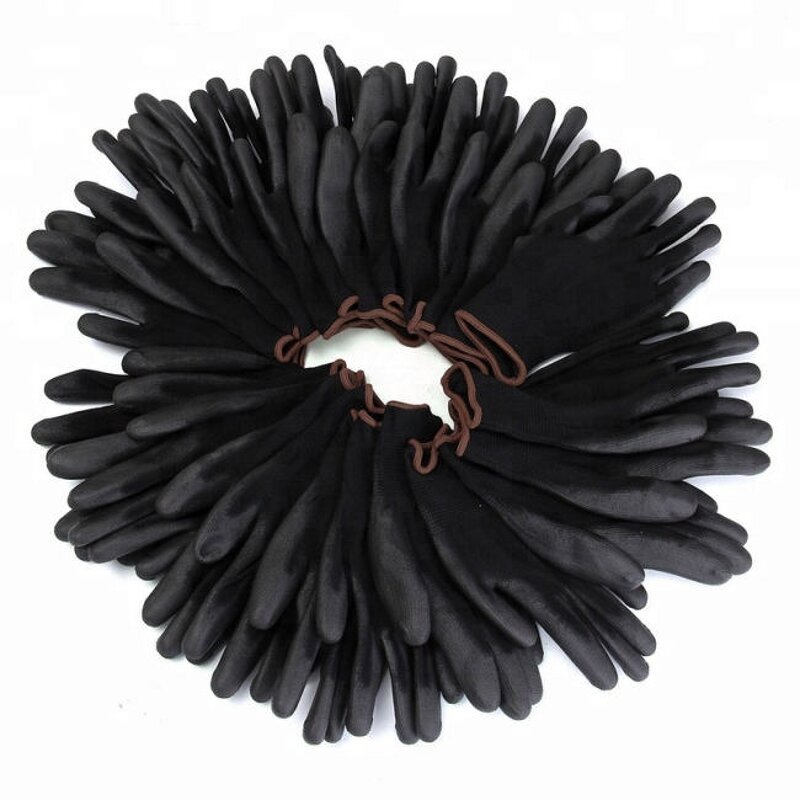 PU Safety Gloves Factory - Custom logo Wholesale CE EN388 Black Light Weight