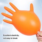Nitrile Gloves Manufacturer - Orange Diamond Grip Textured Strong Disposable