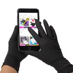 Latex Gloves Manufacturer - Children Adults Black with Textured Fingertips