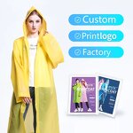 Emergency Poncho Factory - Adult Custom logo Print Disposable Rain Poncho