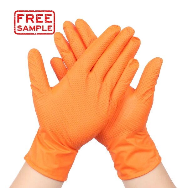 Nitrile Gloves Manufacturer - OEM Automotive Mechanics Diamond Grip 8 Mil
