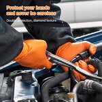 Nitrile Gloves Manufacturer - Orange Diamond Grip Textured Strong Disposable