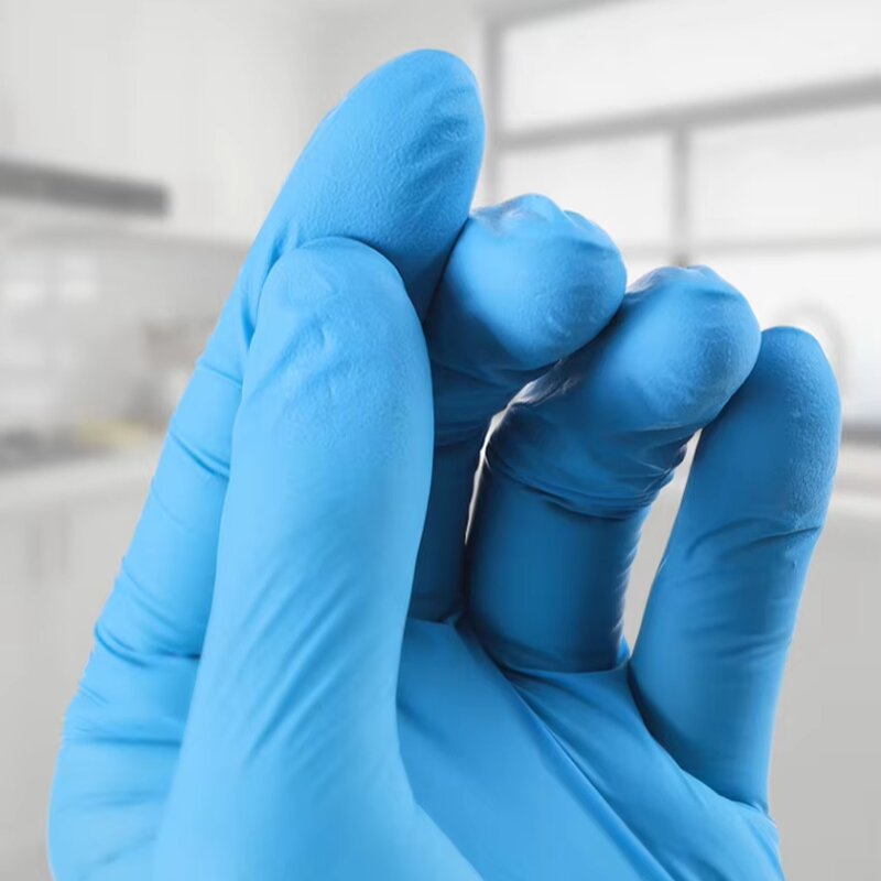 Nitrile Gloves Factory - Black Blue 100% 9 Inches Barber Tattoo Shop