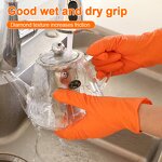 Nitrile Gloves Manufacturer - Orange Diamond Grip Textured Strong Disposable