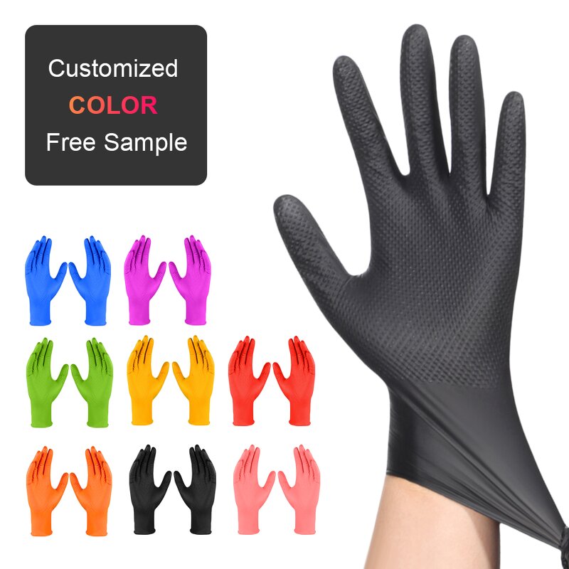 Nitrile Gloves Manufacturer - 100 Pcs Box Powder Free 8 Mil Orange Diamond