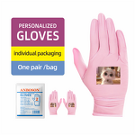 Custom Nitrile Gloves Manufacturer - ANBOSON Logo Printing 9 Inches Food Grade Finger Textured