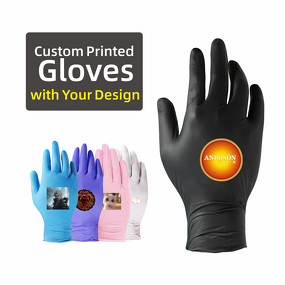 Custom Nitrile Gloves Manufacturer - ANBOSON Printing Logo Custom Disposable Nitrile Gloves