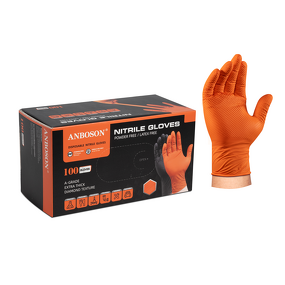 Heavy Duty Nitrile Gloves Manufacturer - 10Mil Orange Disposable Mechanic Safe Work