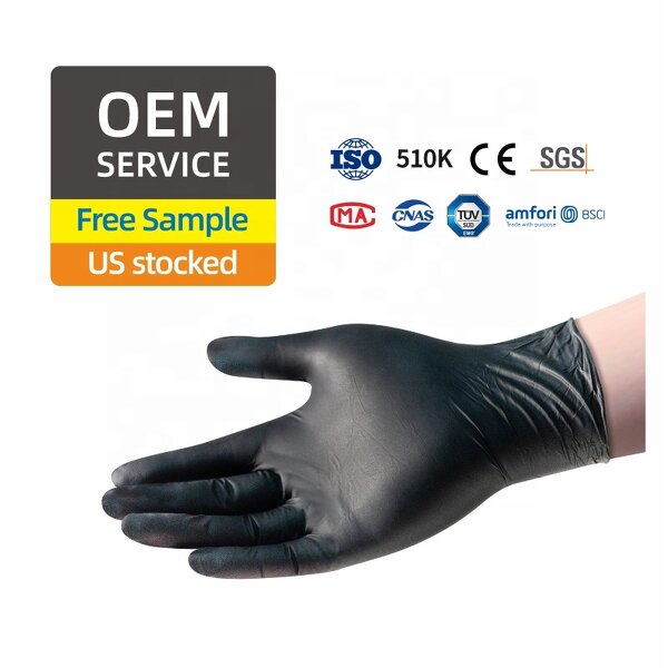 Disposable Nitrile Gloves Manufacturer - ANBOSON 9inch 6Mil Science Touchscreen Tattoo Black