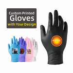 Custom Nitrile Gloves Manufacturer - ANBOSON Logo Printing 9 Inches Food Grade Finger Textured