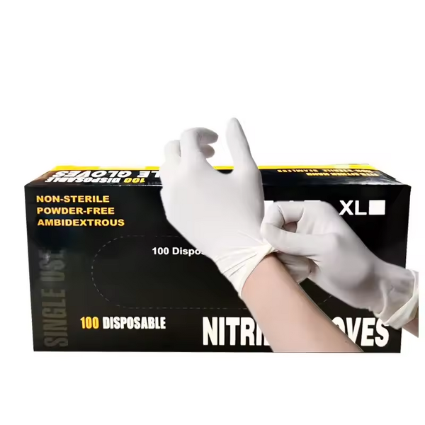 Nitrile Gloves Factory - High Quality Disposable White Exam Waterproof Tattoo