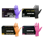 Nitrile Gloves Factory - Customized Package Clean Black Pink Food Grade Powder
