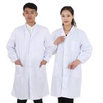 Lab Coat Factory - Long Sleeves Knee Length Cotton Elastic Cuffs Professional