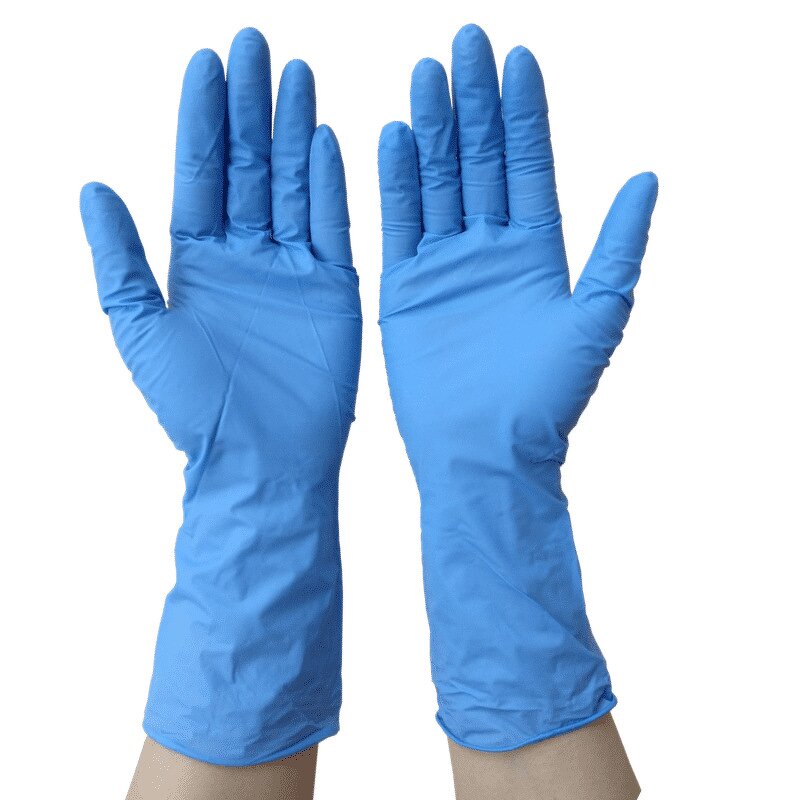 Nitrile Gloves Factory - 12 Inch Pure Powder Free Black Blue Cleaning Hand