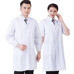 Lab Coat Factory - Long Sleeves Knee Length Cotton Elastic Cuffs Professional