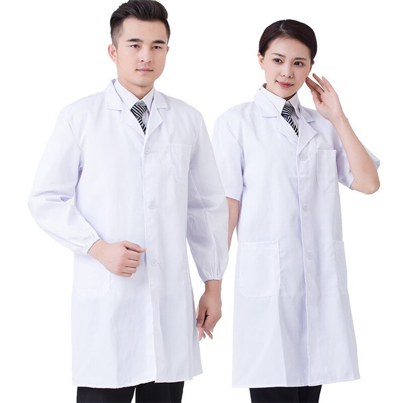 Lab Coat Factory - Long Sleeves Knee Length Cotton Elastic Cuffs Professional
