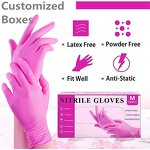Nitrile Glove Manufacturer - 3mil Hot pink Oem Logo Custom Latex-Free Barber