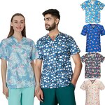 Scrub Tops Manufacturer - 100% Cotton Wholesale Oem Logo Custom Men's Women's
